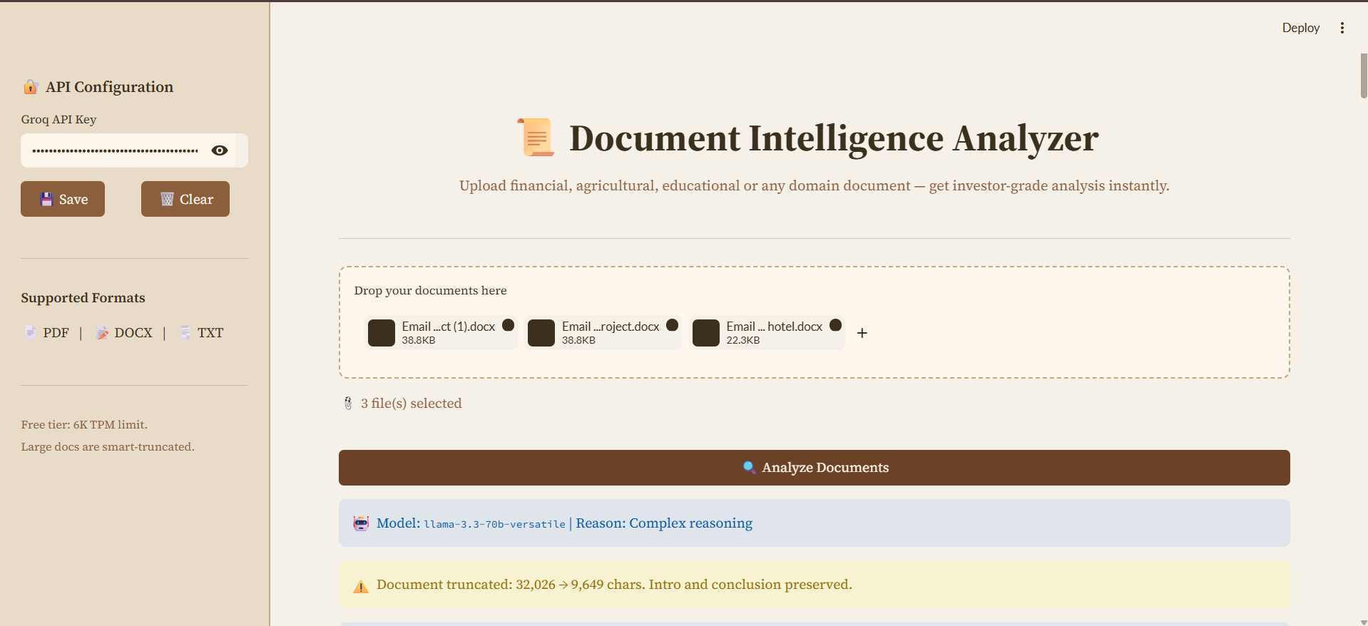 Document Analysis Results